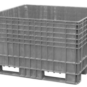 48" by 44" by 29" bulk container, engineered for agricultural harvesting or industrial manufacturing.